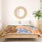 Awaken The Tiger Within Illustration, Wildlife Nature Wall Decor, Jungle Human Nature Connection Duvet Cover Gallery Image 3