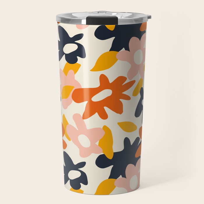 Abstract flower art pattern Travel Mug Gallery Image 1
