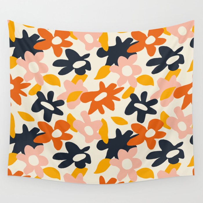 Abstract flower art pattern Wall Tapestry Gallery Image 4