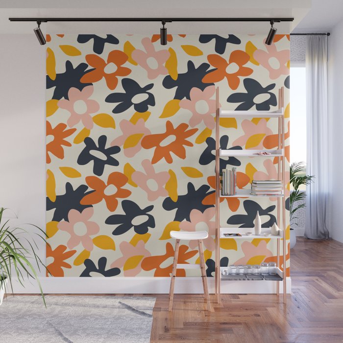Abstract flower art pattern Wall Mural Gallery Image 1