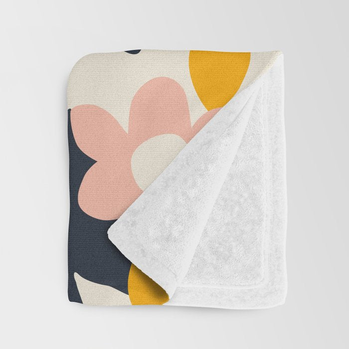 Abstract flower art pattern Throw Blanket Gallery Image 3