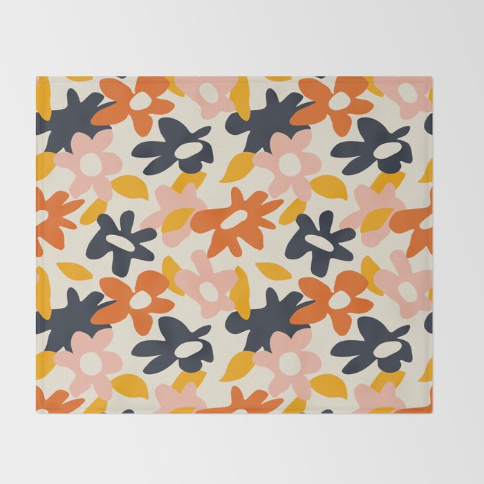 Abstract flower art pattern Throw Blanket Gallery Image 2