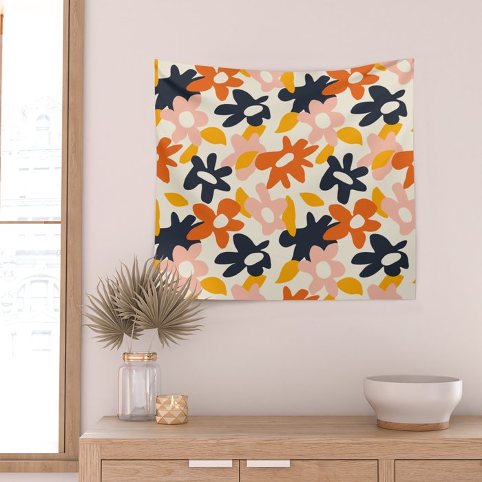 Abstract flower art pattern Wall Tapestry Gallery Image 2