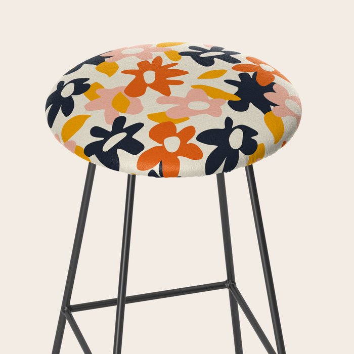 Abstract flower art pattern Stool Gallery Image 2