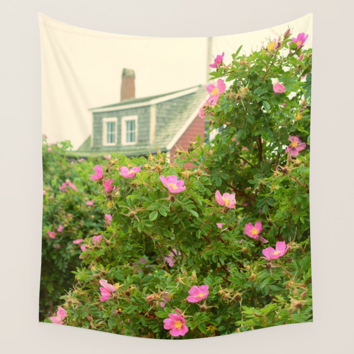 Beach Roses Wall Tapestry Gallery Image 1