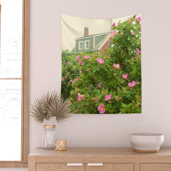 Beach Roses Wall Tapestry Gallery Image 2