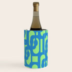 Mid Century Modern Loops Blue and Lime Green Retro Contemporary Abstract Pattern Wine Chiller Gallery Image 3