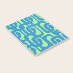 Mid Century Modern Loops Blue and Lime Green Retro Contemporary Abstract Pattern Notebook Gallery Image 3
