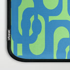 Mid Century Modern Loops Blue and Lime Green Retro Contemporary Abstract Pattern Laptop Sleeve Gallery Image 3