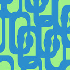 Mid Century Modern Loops Blue and Lime Green Retro Contemporary Abstract Pattern Coffee Mug Gallery Image 2