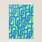 Mid Century Modern Loops Blue and Lime Green Retro Contemporary Abstract Pattern Stationery Card Gallery Image 2