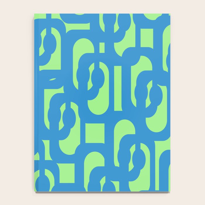 Mid Century Modern Loops Blue and Lime Green Retro Contemporary Abstract Pattern Notebook Gallery Image 4
