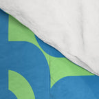 Mid Century Modern Loops Blue and Lime Green Retro Contemporary Abstract Pattern Comforter Gallery Image 4