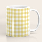 Gingham Check Pattern in Mustard Yellow and White Coffee Mug Gallery Image 1