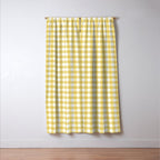 Gingham Check Pattern in Mustard Yellow and White Window Curtain Gallery Image 3