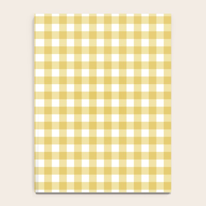 Gingham Check Pattern in Mustard Yellow and White Notebook Gallery Image 4