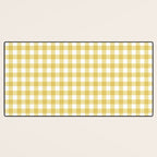 Gingham Check Pattern in Mustard Yellow and White Desk Mat Gallery Image 3