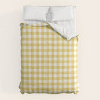 Gingham Check Pattern in Mustard Yellow and White Comforter Gallery Image 6
