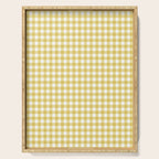 Gingham Check Pattern in Mustard Yellow and White Serving Tray Gallery Image 1