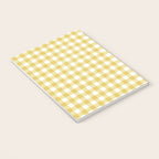 Gingham Check Pattern in Mustard Yellow and White Notebook Gallery Image 3