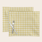 Gingham Check Pattern in Mustard Yellow and White Placemat Gallery Image 1