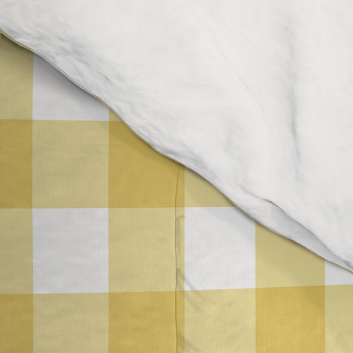 Gingham Check Pattern in Mustard Yellow and White Comforter Gallery Image 4