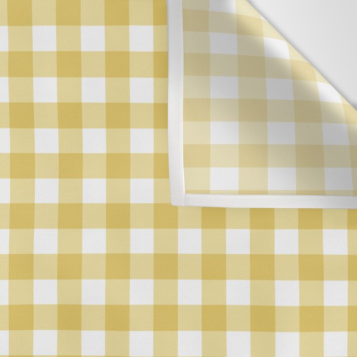 Gingham Check Pattern in Mustard Yellow and White Wall Tapestry Gallery Image 3