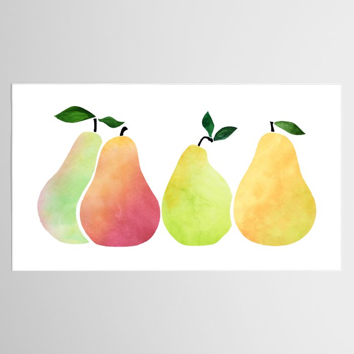 Watercolor Pears / Fruit Illustration Tablecloth Gallery Image 2