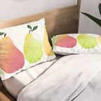 Watercolor Pears / Fruit Illustration Pillow Sham Gallery Image 2