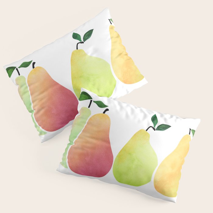 Watercolor Pears / Fruit Illustration Pillow Sham Gallery Image 3