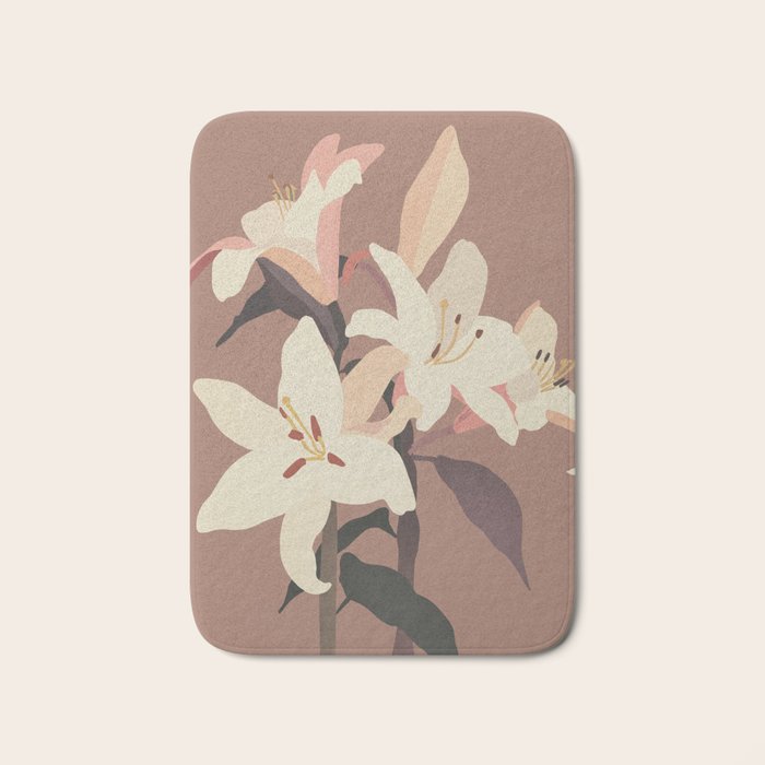 White Lilies 3 Bath Mat Gallery Image 1