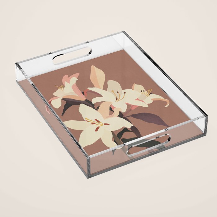 White Lilies 3 Acrylic Tray Gallery Image 1