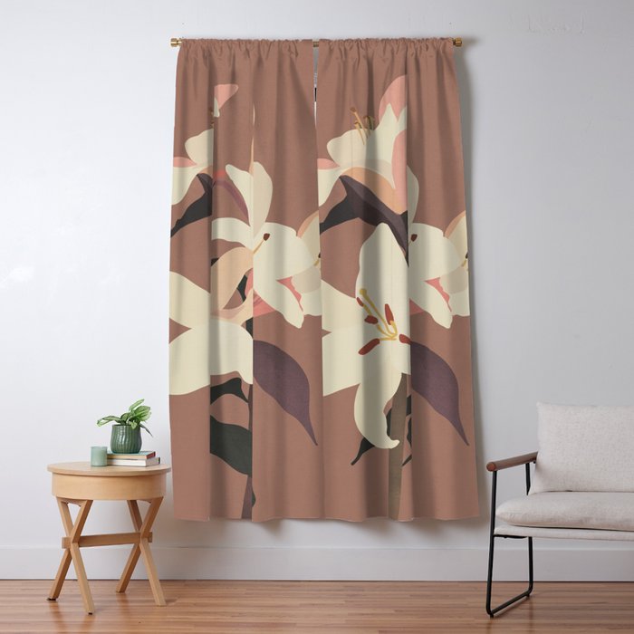 White Lilies 3 Window Curtain Gallery Image 5