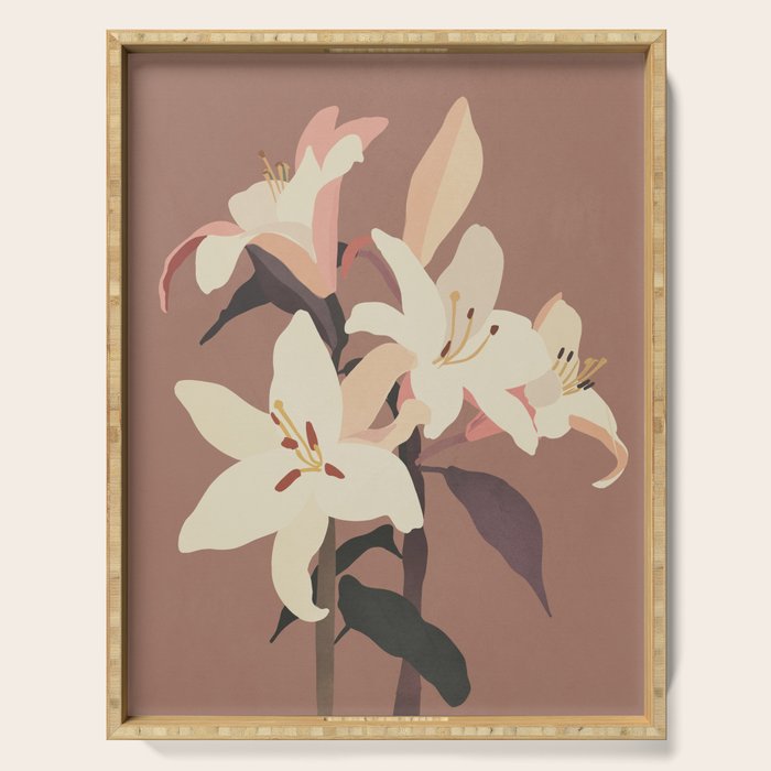 White Lilies 3 Serving Tray Gallery Image 1