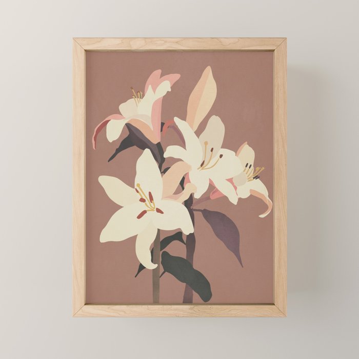 White Lilies 3 Mini Art Print Gallery Image 1