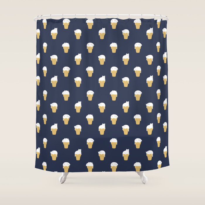 Meowlting Pattern Shower Curtain Gallery Image 1