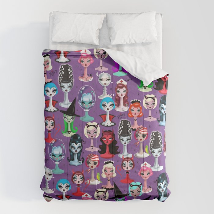 Spooky Dolls Purple Comforter Gallery Image 1