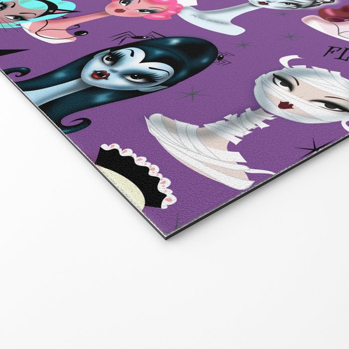 Spooky Dolls Purple Welcome Mat Gallery Image 2