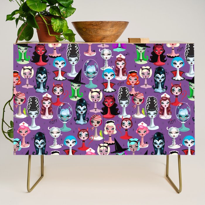 Spooky Dolls Purple Credenza Gallery Image 1