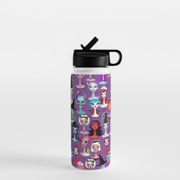 Spooky Dolls Purple Water Bottle Gallery Image 1