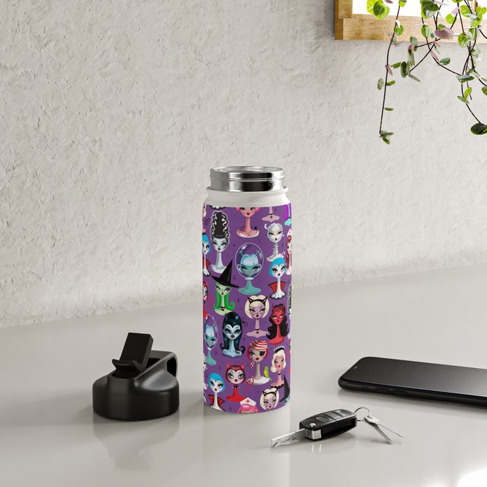 Spooky Dolls Purple Water Bottle Gallery Image 4