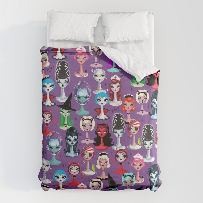 Spooky Dolls Purple Duvet Cover Gallery Image 1