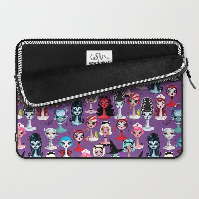 Spooky Dolls Purple Laptop Sleeve Gallery Image 2