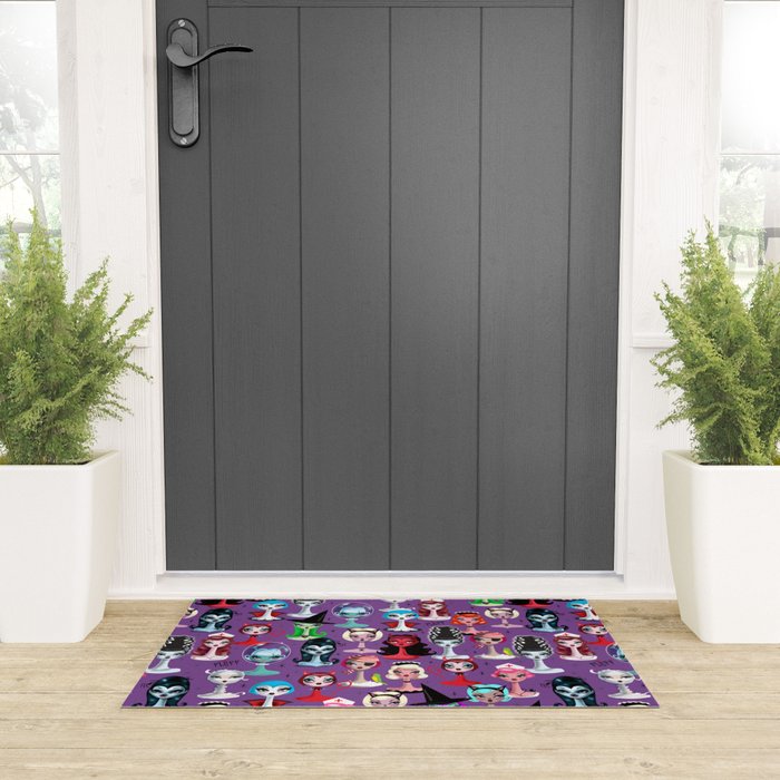 Spooky Dolls Purple Welcome Mat Gallery Image 3