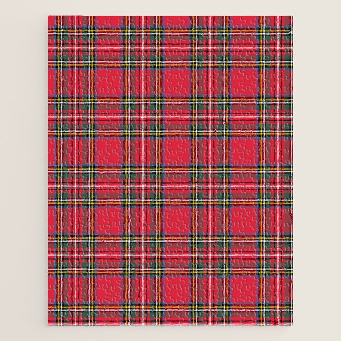 Red & Green Tartan Pattern Jigsaw Puzzle Gallery Image 1