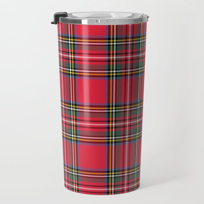 Red & Green Tartan Pattern Travel Mug Gallery Image 3