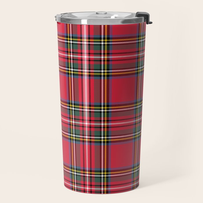 Red & Green Tartan Pattern Travel Mug Gallery Image 2