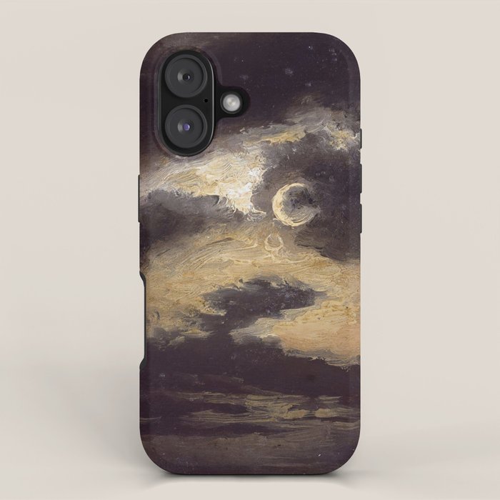 "Clouds in Moonlight" by Knud Baade, 1843 iPhone Case Gallery Image 1