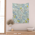 Floral elegance mint summer freshness Wall Tapestry Gallery Image 2