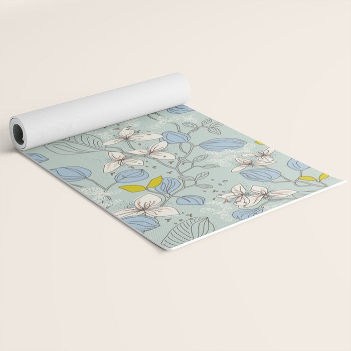 Floral elegance mint summer freshness Yoga Mat Gallery Image 2